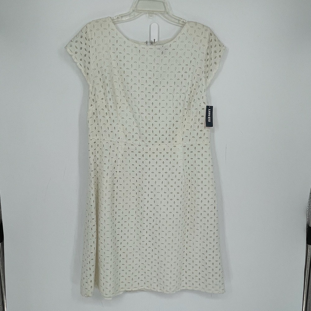 Old Navy NWT Women's White Eyelet Cap Sleeve Fit & Flare Dress Plus Size 14